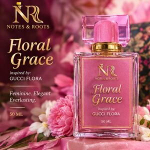 Floral Grace Eau de Parfum bottle and packaging inspired by Gucci Flora